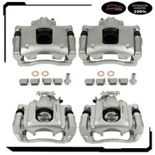 Front Rear Brake Calipers w/ Bracket Set (4) For 2008-2016 Dodge Grand Caravan