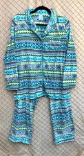 Secret Treasures Size L (12-14) Women’s Gray/Aqua Print Pajama Set