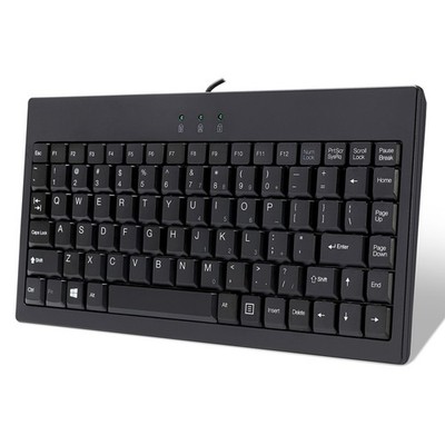 Adesso AKB-110B EasyTouch Mini Keyboard - PS/2, USB - 87 Keys - Black