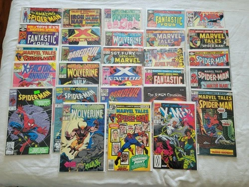 Vintage Marvel Comic Book Lot Spider-Man X-Men Daredevil Fantastic Four - LOT B