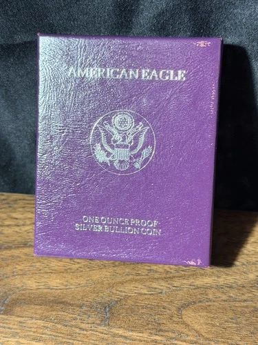 1990 S Proof American Silver Eagle 1oz Fine Silver Dollar w/ OGP & COA