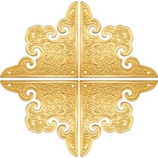 Antique Brass Decorative Box Corner Protector, 4Pcs Wooden Jewelry Gift Box C...