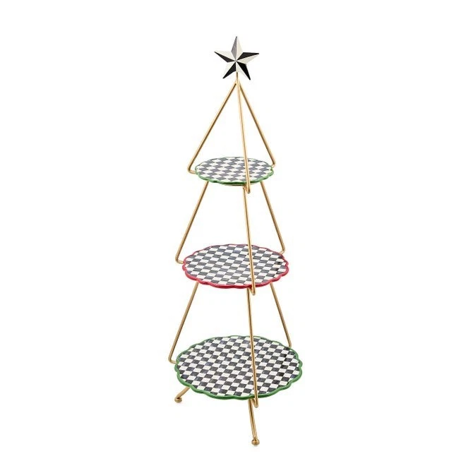 MacKenzie-Childs Check It Out Tree Plate Stand - Thumbnail 4