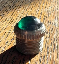 Vintage Jewel Screw Lens For Pilot Lamp Indicator Light Bulb GREEN