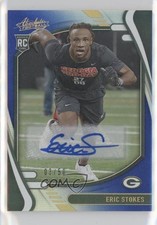 2021 Panini Absolute Rookies Spectrum Blue Signatures 3/50 Eric Stokes Auto 5ov