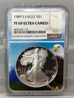 1989 S American Silver Eagle - NGC - PF 69 Ultra Cameo