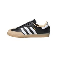 Adidas Originals SAMBA OG Leather Low top Kids' Training Shoes Black/Beig JQ8555