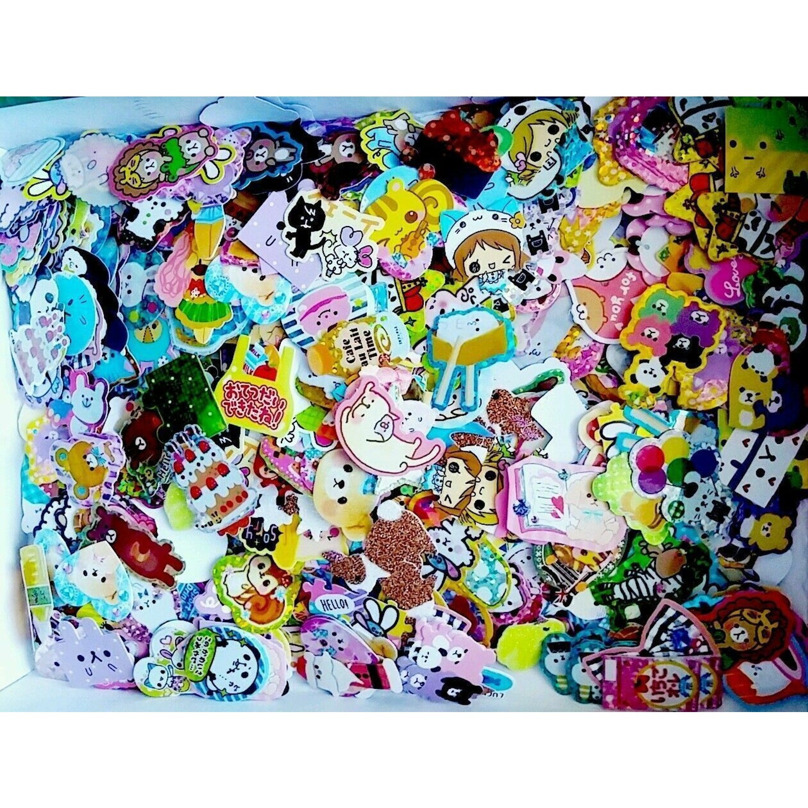Kawaii Sticker flake 50 Lot Sack san-x Kamio Mind Wave Q-lia Crux + BONUS LOOK