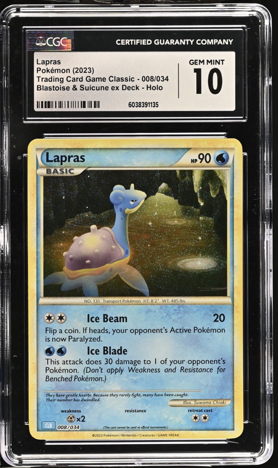 Pokémon TCG | Lapras 008/034 Trading Card Game Classic | CGC Gem Mint 10
