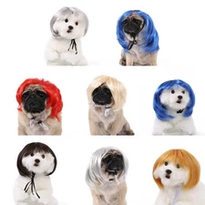 Pet Supplies Colorful Bob Hair Wigs Hat Hairpiece for Dress/Christmas Present