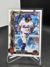 2025 Topps Holiday Luisangel Acuna RC Candy Cane Bat Variation #H113 & Base Mets