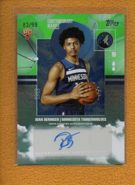 Joan Beringer 2025-26 Topps Rookie Contemporary Marks Green Rainbow RC Auto /99