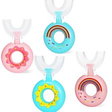 newrichbee Toddler Toothbrush U Shaped,Lovely 1 Count Pack of 4 , Pink blue