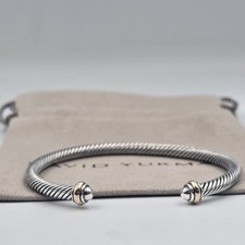 David Yurman 4mm Cable 925 Sterling Silver Br...