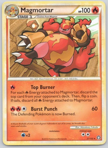 Magmortar 27/102 Rare HGSS Triumphant Pokemon NM