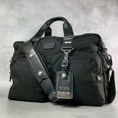 TUMI Alpha Bravo 2-Wege Businesstasche A4 schwarz ballistisch Nylon Leder echt