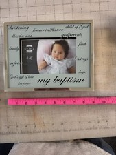 Prinz  My Baptism  4x6 Photo Frame   Silver Trim   Inspirational Words