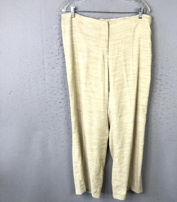 Piazza Sempione Pants Womens  2XL Beige Linen Blend Made Italy Lagenlook Beach