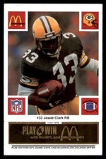 1986 McDonald's Football Black #231 Packers Jessie Clark #33 NM/MT *h2