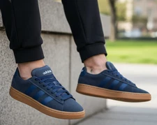 New adidas Classic Mens Retro Low Top Skate Athletic sneaker navy gum all sizes
