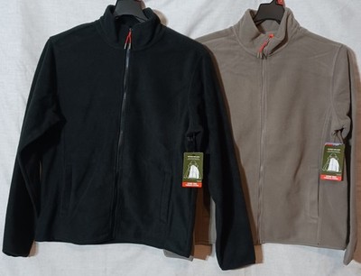 2 Ozark Trail Men's MEDIUM Fleece Zip Front Jacket w/Pockets BLACK & TAUPE