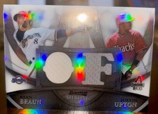 2010 Bowman Sterling - Boxloader Dual Relics Ryan Braun, Justin Upton #BL-5 /99