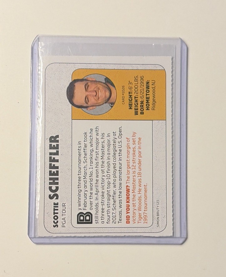 Scottie Scheffler 2022 Sports Illustrated SI For Kids Card 1026 PGA Masters Open view 2