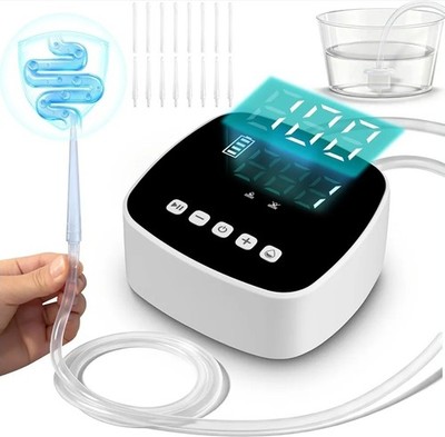 Electric Enema Kit with Dual Nozzles, 100-Level Pressure Control, Coffee Enema