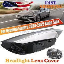 Right Side Headlamp Cover Front Headlight Lens Cover For Hyundai Elantra 2024-25