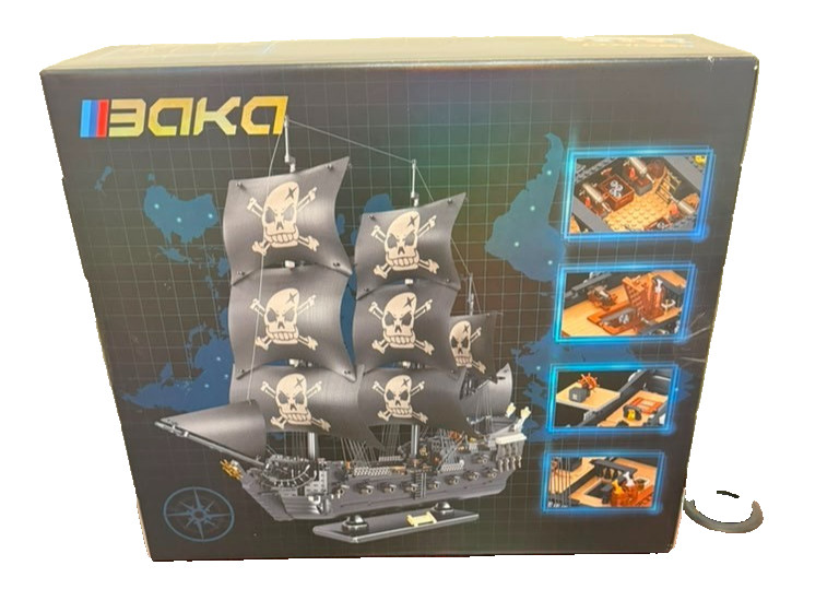 Black Pearl Pirate Ship Building Block Set 3863PCS Large Display Model Kit (A04) alternate view 3