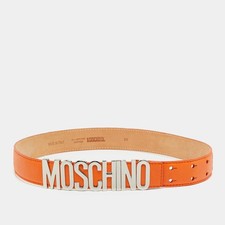 Ceinture Moschino Classic Logo 85 CM en cuir orange