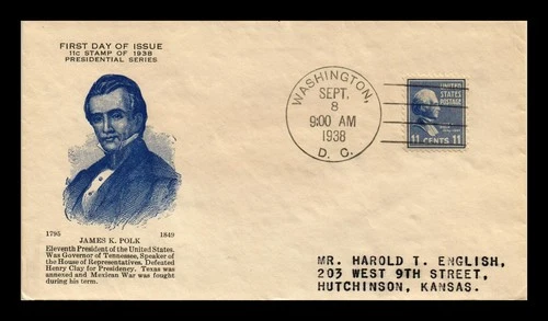 US COVER JAMES K POLK PRESIDENTIAL SERIES FIRST DAY ISSUE SCOTT 816