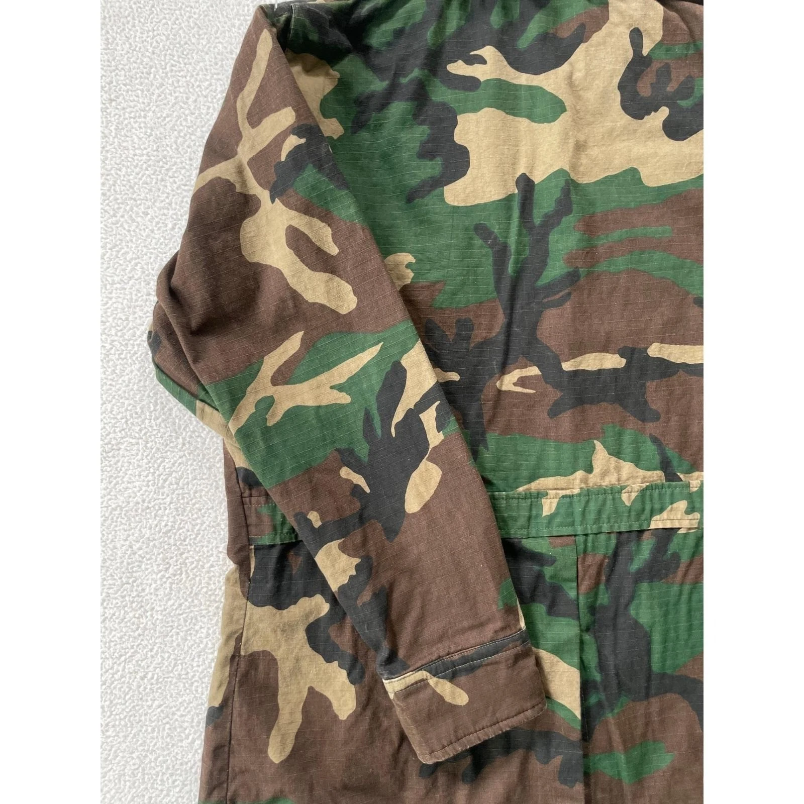 70s USA Champion's Choice Mens Large Utility Jacket Woodland Camo Ripstop Cotton - product detail image 7