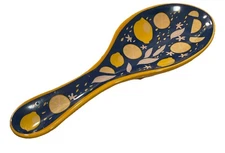 Hand Painted Ceramic Spoon Rest Lemons Design 9.5" x 3.5" by Best Brands NEW