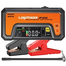 LOKITHOR Jump Starter 2500A With Air Compressor Digital Pressure Gauge-Orange US