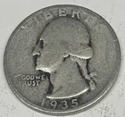 #  C10019       WASHINGTON   QUARTER   COIN,    1935