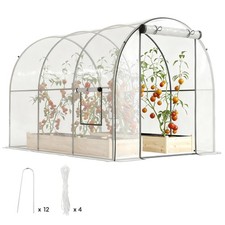 Outsunny 3 x 2 x 2m Polytunnel Greenhouse with Door, Windows, Steel Frame
