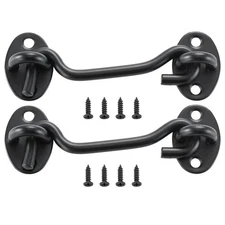 Stainless Steel Hook and Eye Latch Gate Door Cabinet Lock 2 Pack