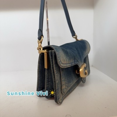 NWT COACH Tabby Shoulder Bag 26 Cotton Denim Crossbody CCX32 Dark