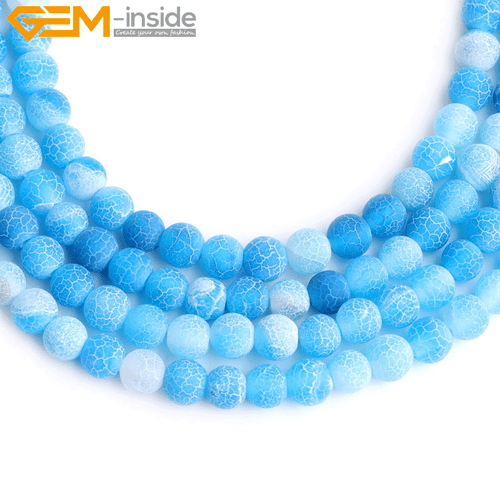 Natural Matte Aquamarine Mookaite Round Loose Spacer Jewellery Making Beads 15" - Picture 524 of 534