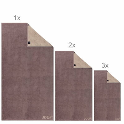 JOOP! 1600 Doubleface Handtuchset 1x Duschtuch 2x Handtuch 3x Gästetuch, Rose 83