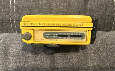 Sony Yellow Sports Walkman WM-F45 AM/FM Cassette Tape Player