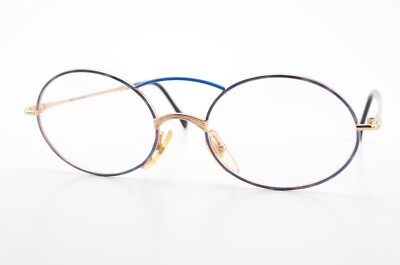 TAXI Brille 2103 48/20 C-03 Gold Bunt Muster Oval Designer Art Casanova Italy