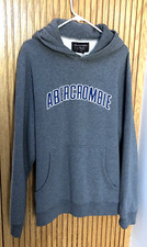 Vintage 90s Abercrombie  Fitch HOODED Sweatshirt EMBROIDERED Logo Spell Out XXL