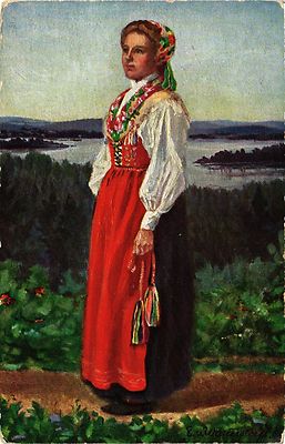 CPA AK NORWAY Nordiska Museum, Kyrkdrakt för flicka (319924)