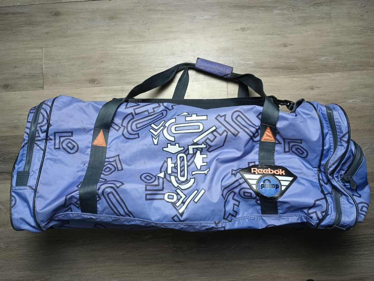 Reebok Pump Duffel Bag Sports promo RARE carry all Purple Gym Basketball  Pack