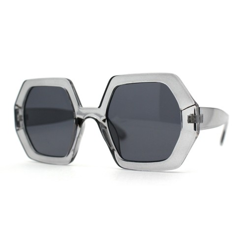Womens Squared Thick Plastic Mod Hexagon Sunglasses - Picture 6 of 17