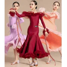 Ballroom dance competition costume Girls Tango Waltz dance costume