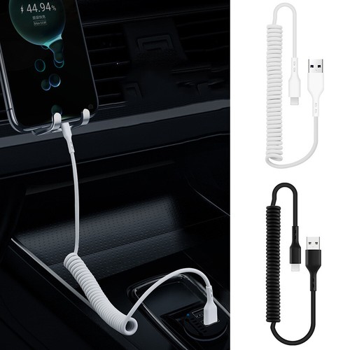 USB Type C Data Cable USB Spring Pull Telescopic Fast Charging Car USB ...