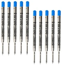 10 - Schmidt Ballpoint Refills for PARKER PEN - BLUE BOLD / BROAD POINT - 1.2mm